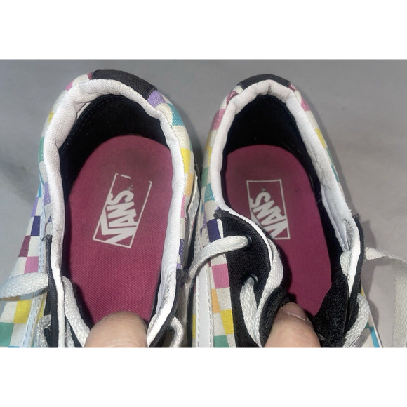 Vans Old Skool Checkerboard Rainbow Shoes Low Top Womens Size 5 Sneakers Skate - Picture 5 of 8